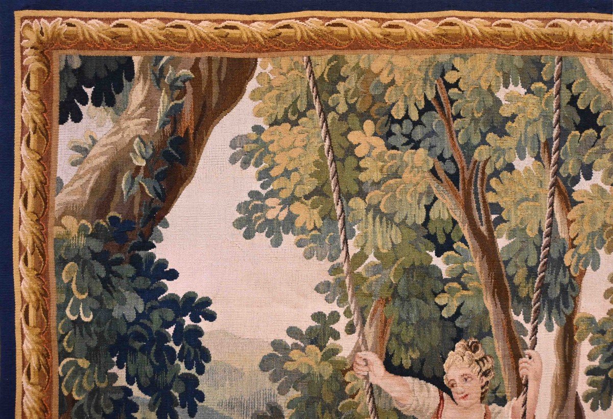 Aubusson Tapestry XIX Eme Century - Swing - 1m98lx1m50h - N° 237-photo-2