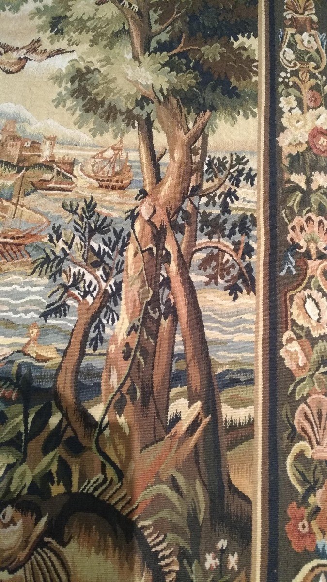 19th Century Greenery Tapestry - H 160 Cm X L 93 Cm - No. 958-photo-3