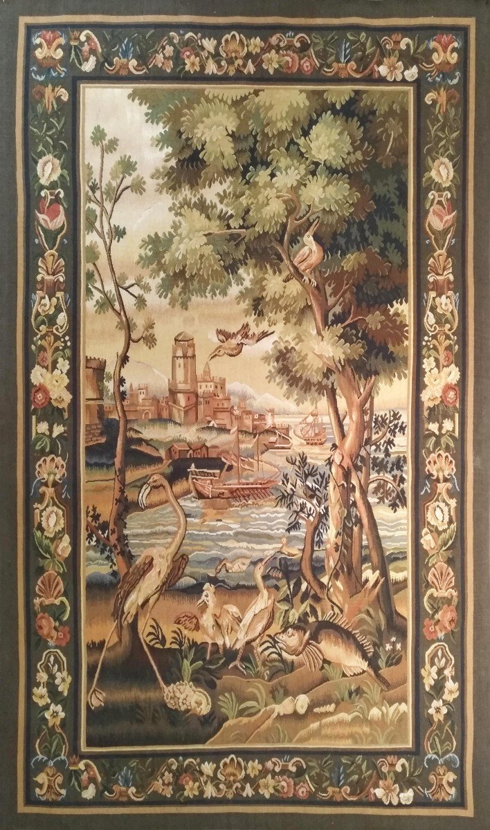 19th Century Greenery Tapestry - H 160 Cm X L 93 Cm - No. 958