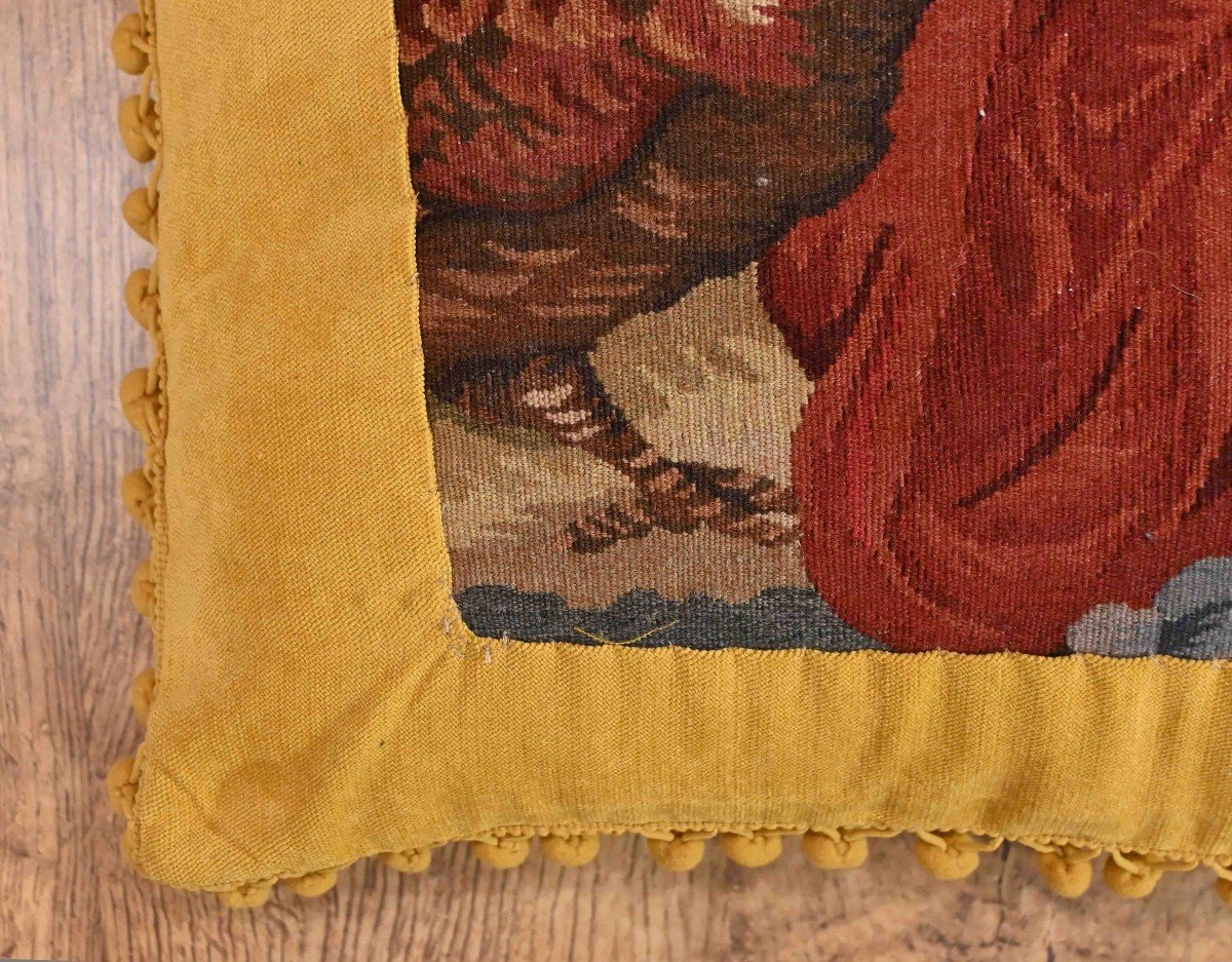 Aubusson Tapestry Cushion Circa 1940 - 40x40 - N° 1270-photo-3