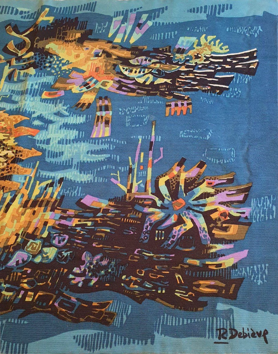 Robert Debieve, Underwater | 20th Century Tapestry | 1m57lx1m13h, No. 772-photo-2