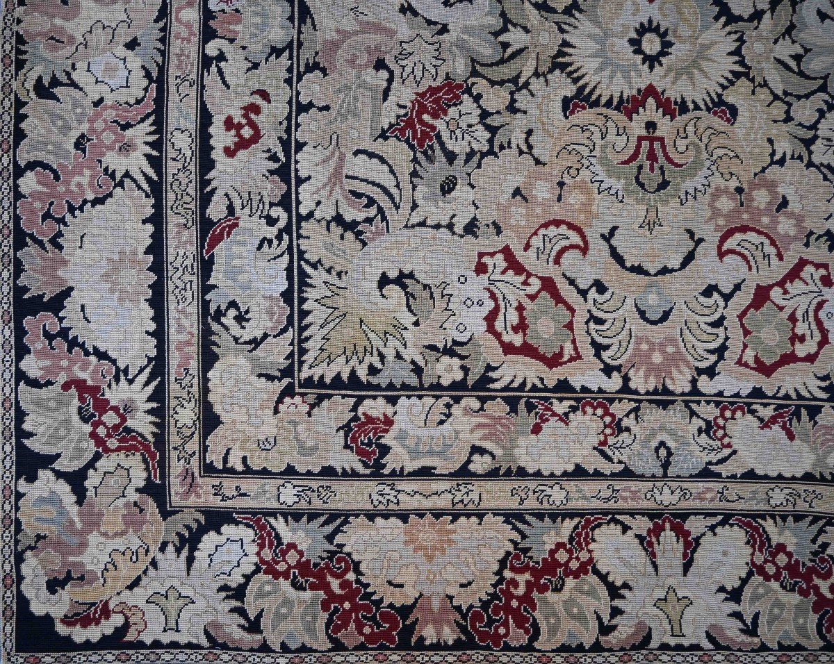 French Carpet 19th Century Napoleon III Style In Petit-point - 1m70x1m80 - N° 1396-photo-2