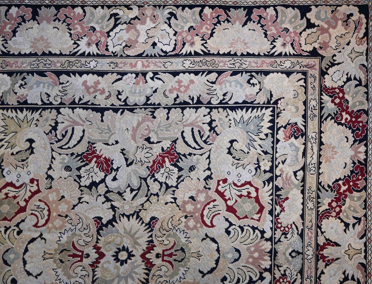 French Carpet 19th Century Napoleon III Style In Petit-point - 1m70x1m80 - N° 1396-photo-1