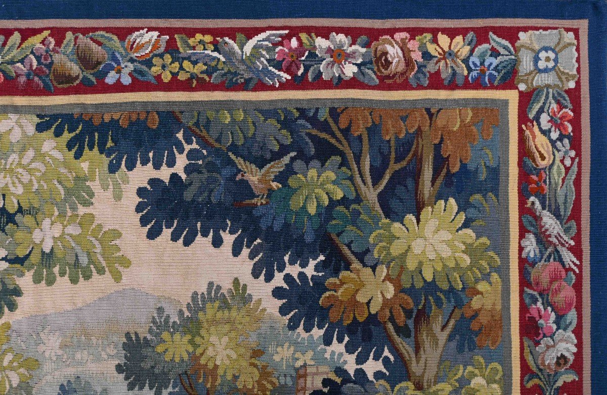 Verdure Aubusson Tapestry 19th Century - Numbered 2180 - No. 1410-photo-4