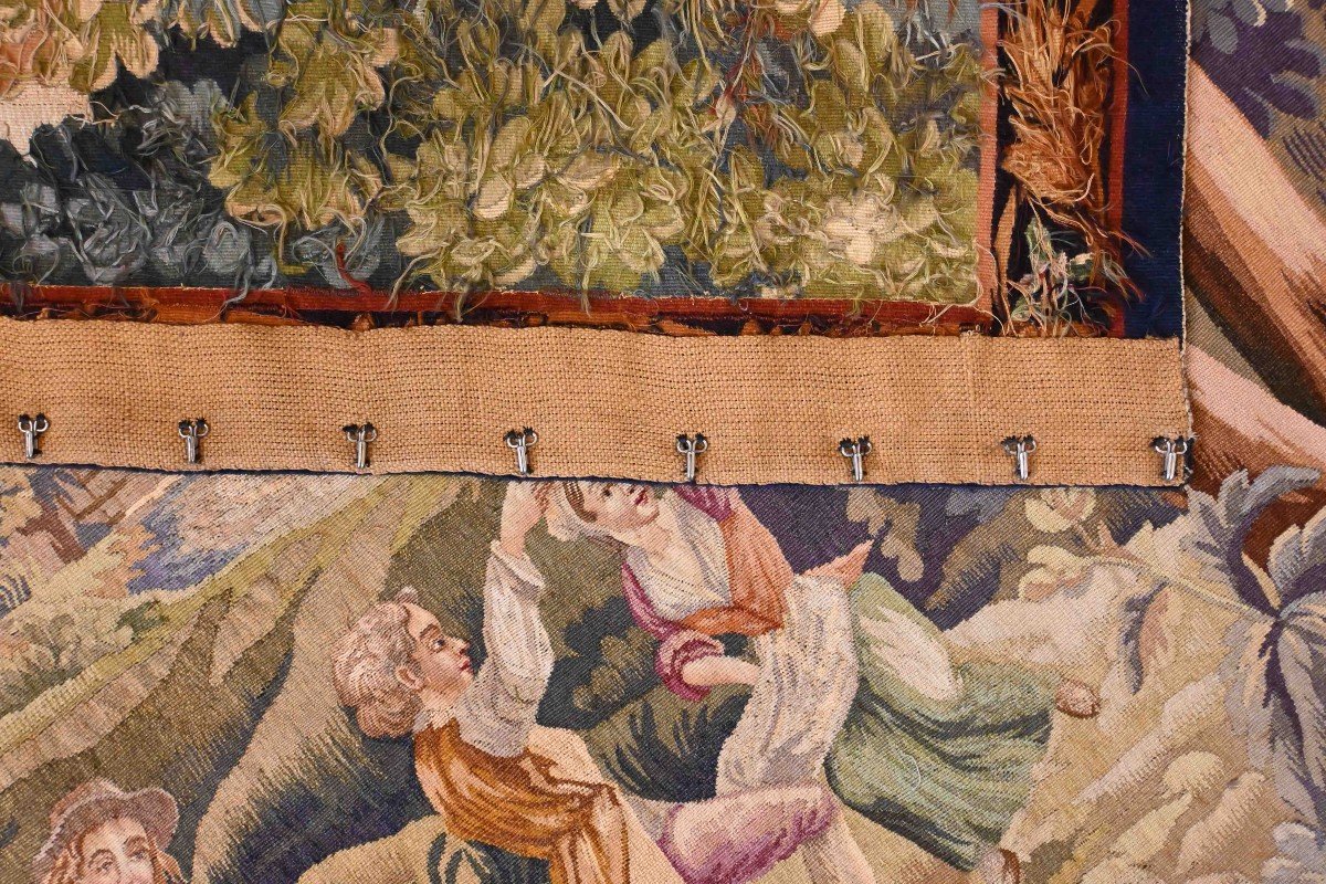 Aubusson Tapestry XIX Es - Champetre Scene - L 1m90 Xh 1m55 - N° 1417-photo-2