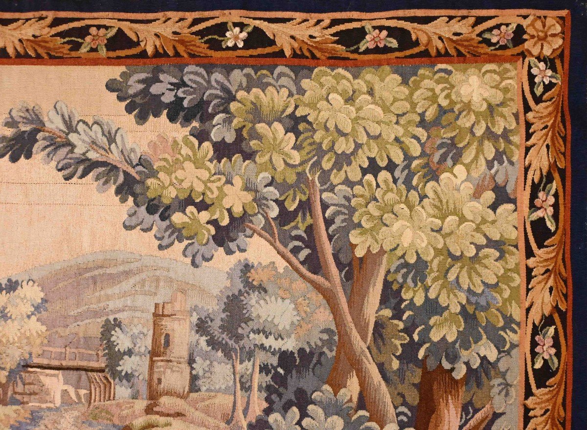 Aubusson Tapestry XIX Es - Champetre Scene - L 1m90 Xh 1m55 - N° 1417-photo-5