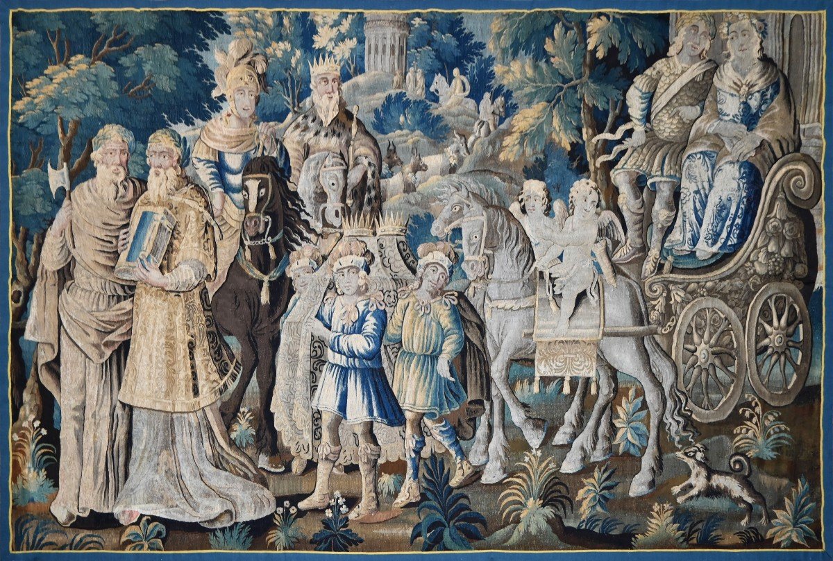 Mid 17th Century Aubusson Tapestry - The Coronation Of Melinte And Ariana - L3m70xh2m30 - N° 1387