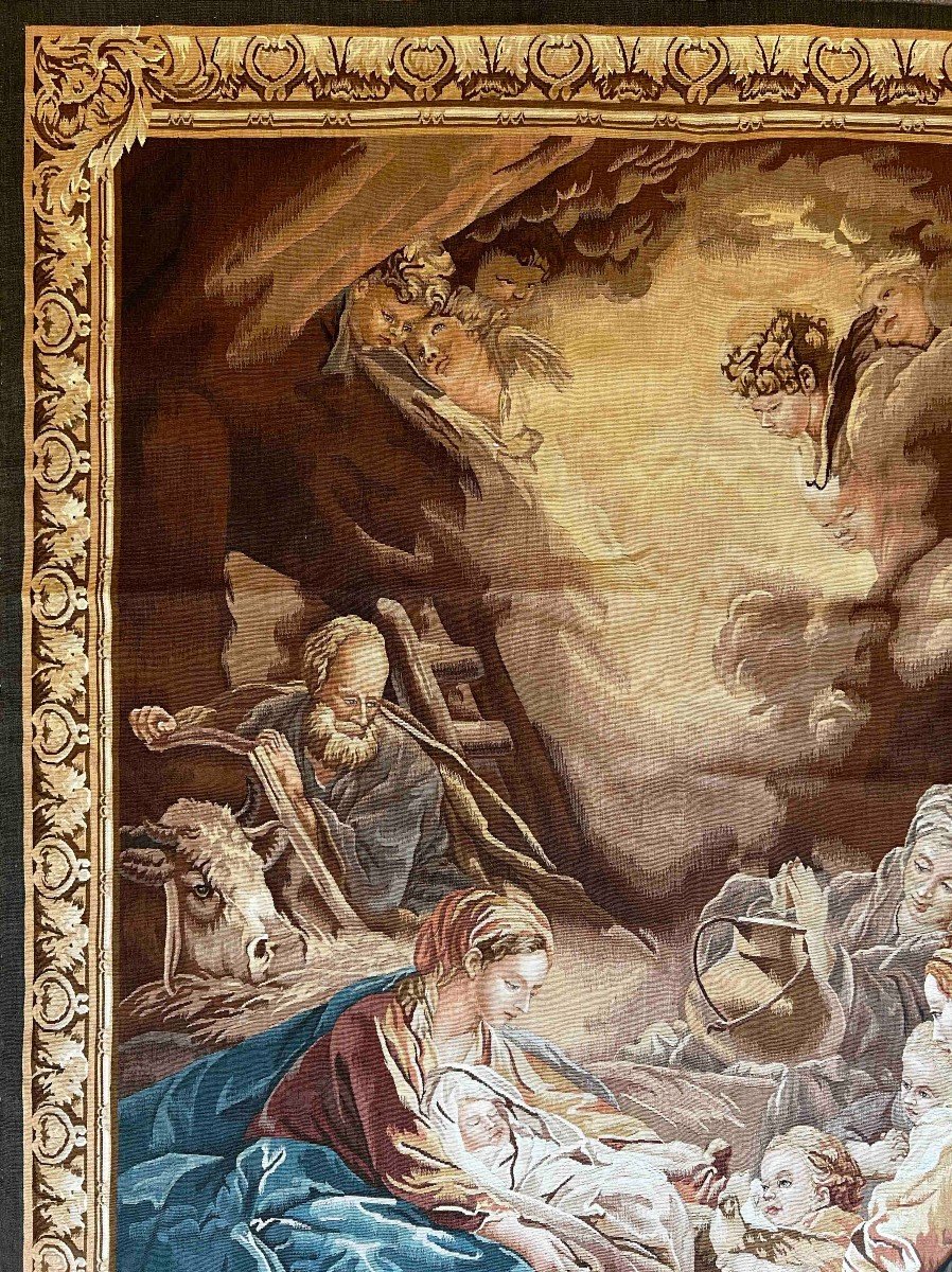 Tapisserie Aubusson, La Scène De La Naissance De Jésus Christ - 2m24x1m72, N° 1045-photo-2