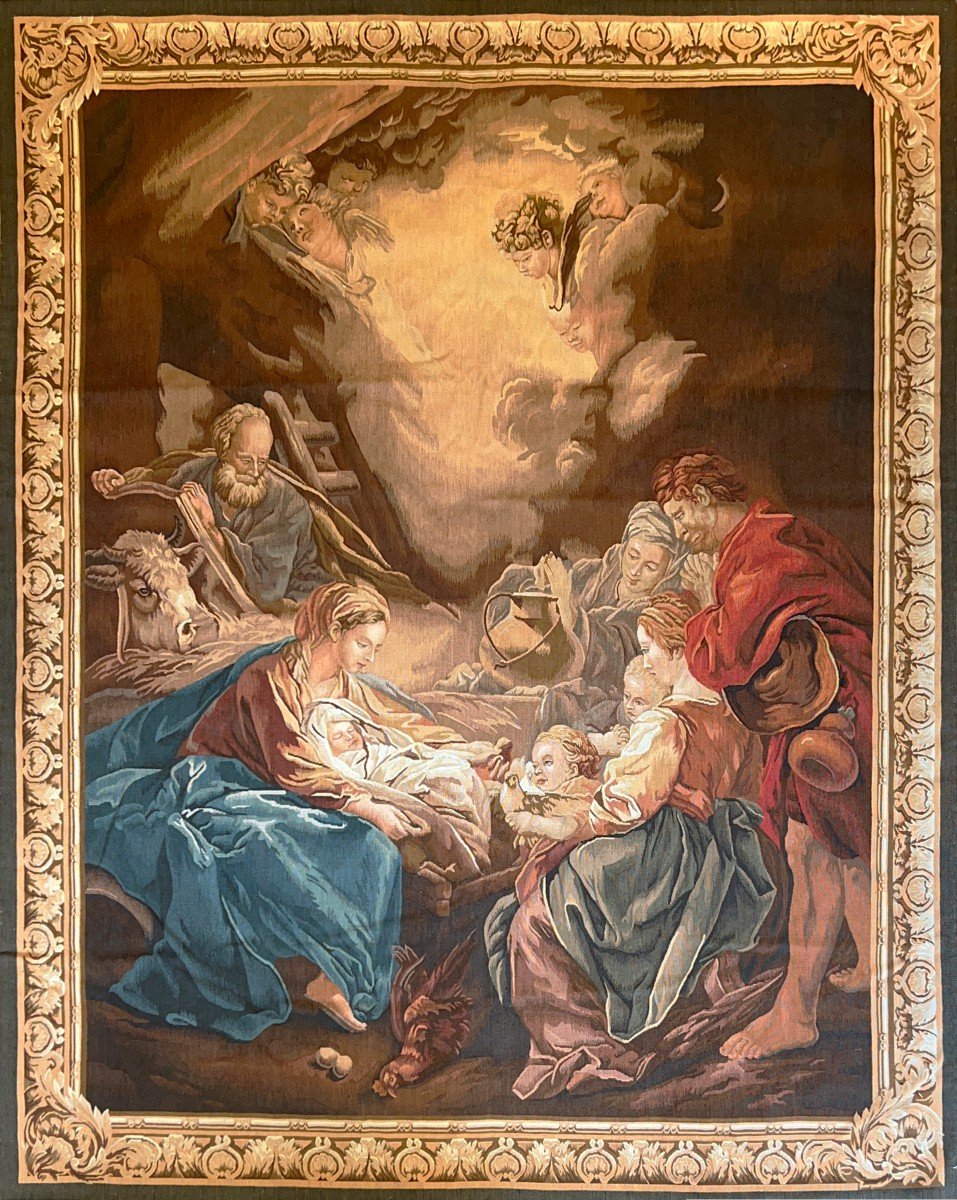 Tapisserie Aubusson, La Scène De La Naissance De Jésus Christ - 2m24x1m72, N° 1045