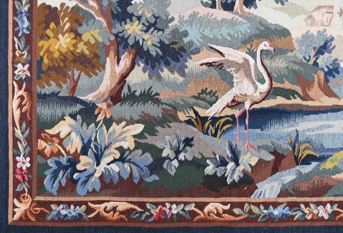 Verdure Aubusson Tapestry 19th Century - Bolduc And Numbered - L155xh105 Cm - N° 1422-photo-2