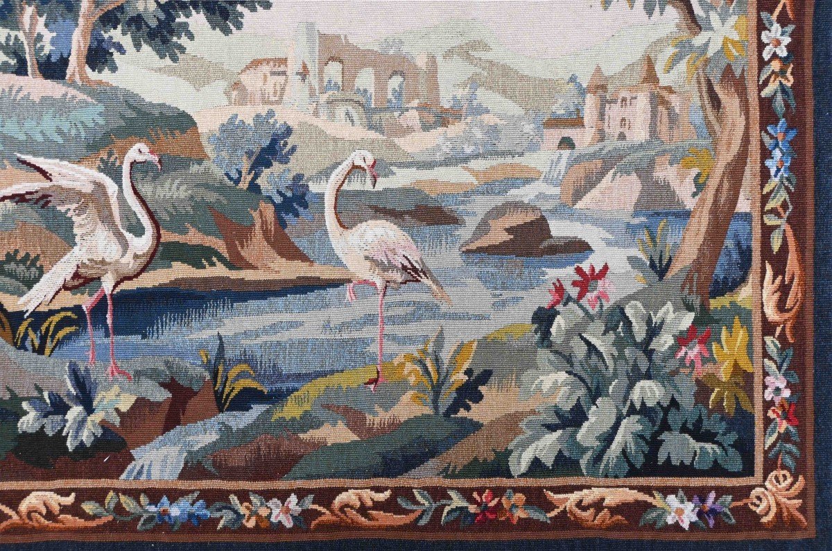 Verdure Aubusson Tapestry 19th Century - Bolduc And Numbered - L155xh105 Cm - N° 1422-photo-3