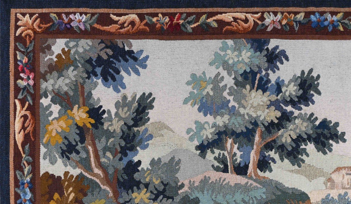 Verdure Aubusson Tapestry 19th Century - Bolduc And Numbered - L155xh105 Cm - N° 1422-photo-4