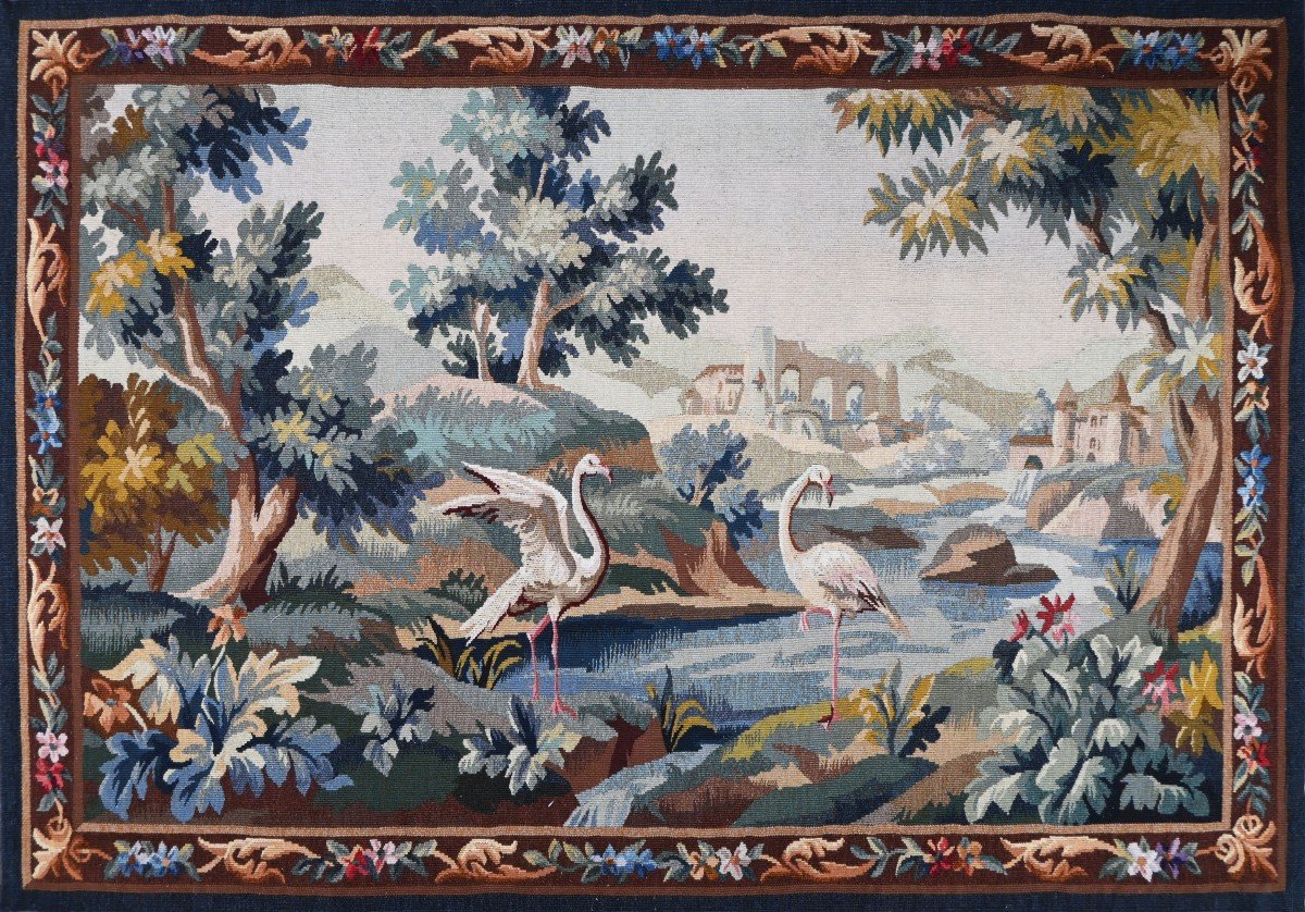 Verdure Aubusson Tapestry 19th Century - Bolduc And Numbered - L155xh105 Cm - N° 1422