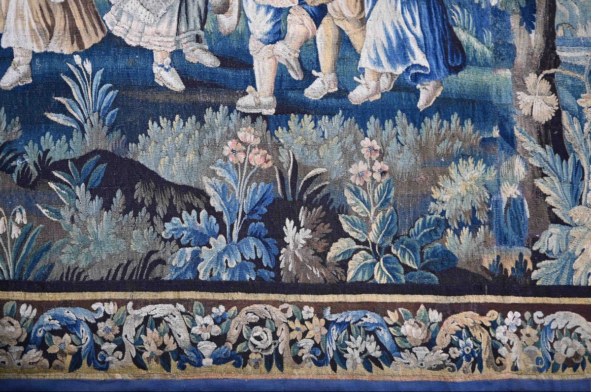 Aubusson Manufacture Tapestry Late 17th Century - Dance In The Forest - L3m56xh2m78, N° 1317-photo-4