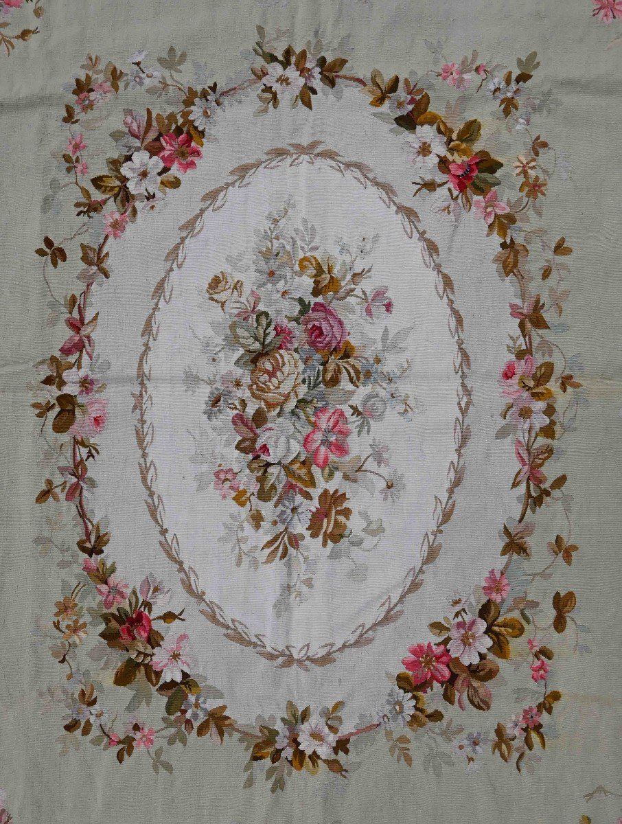 Carpet From The Aubusson Manufacture, Napoleon III - 1m90x1m60, Tapestry No. 1241-photo-2