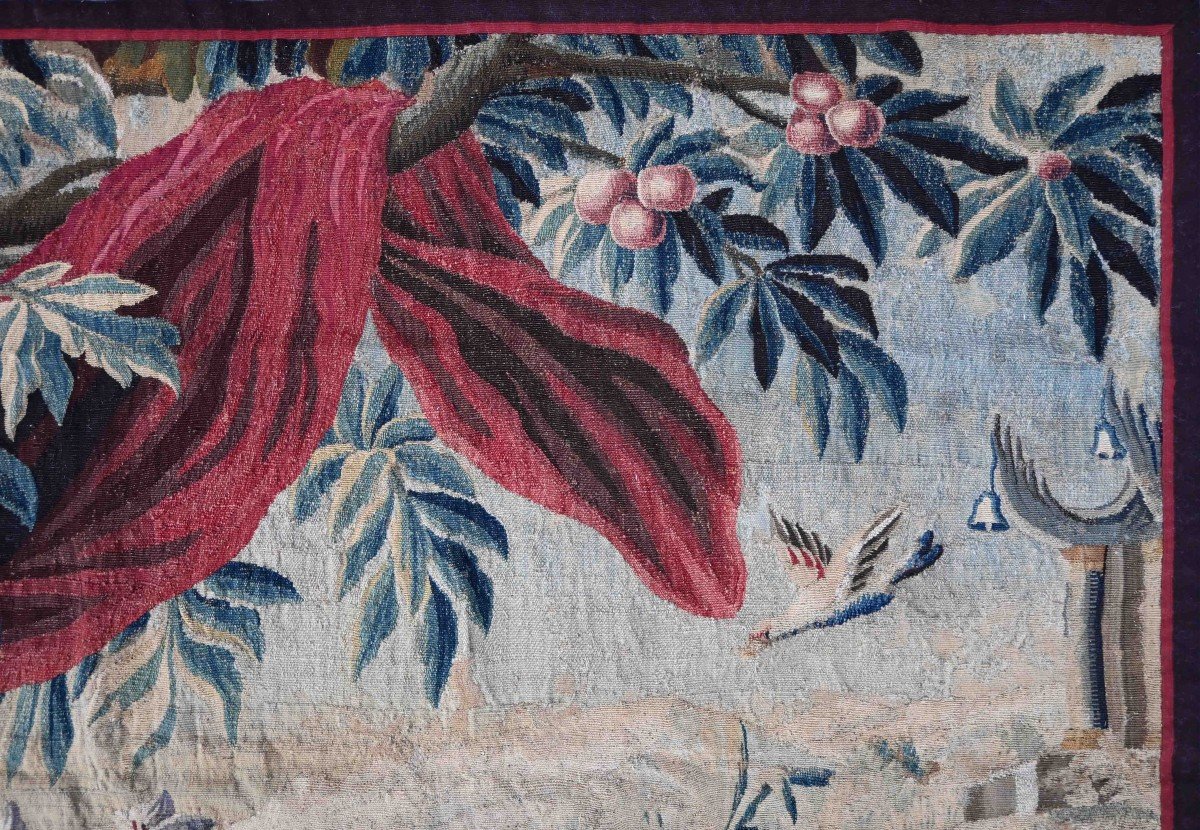 Tapestry From The Royal Aubusson Manufactory | Verdure 18th Century | L 260xh177, No. 1436-photo-3