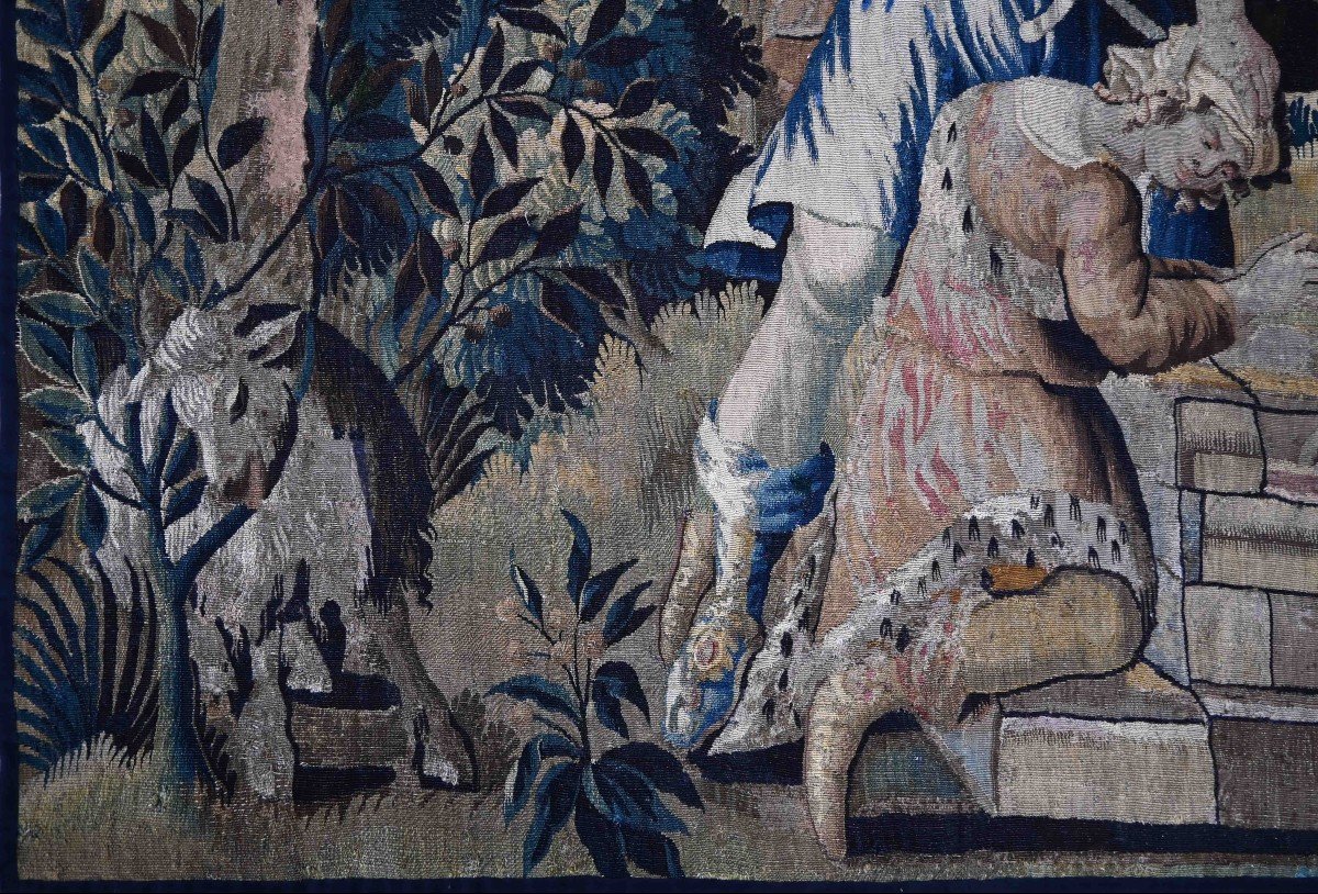 Old Testament, The Sacrifice Of Abraham - Tapestry Manufacture Aubusson 17th Century No. 1379 -photo-4