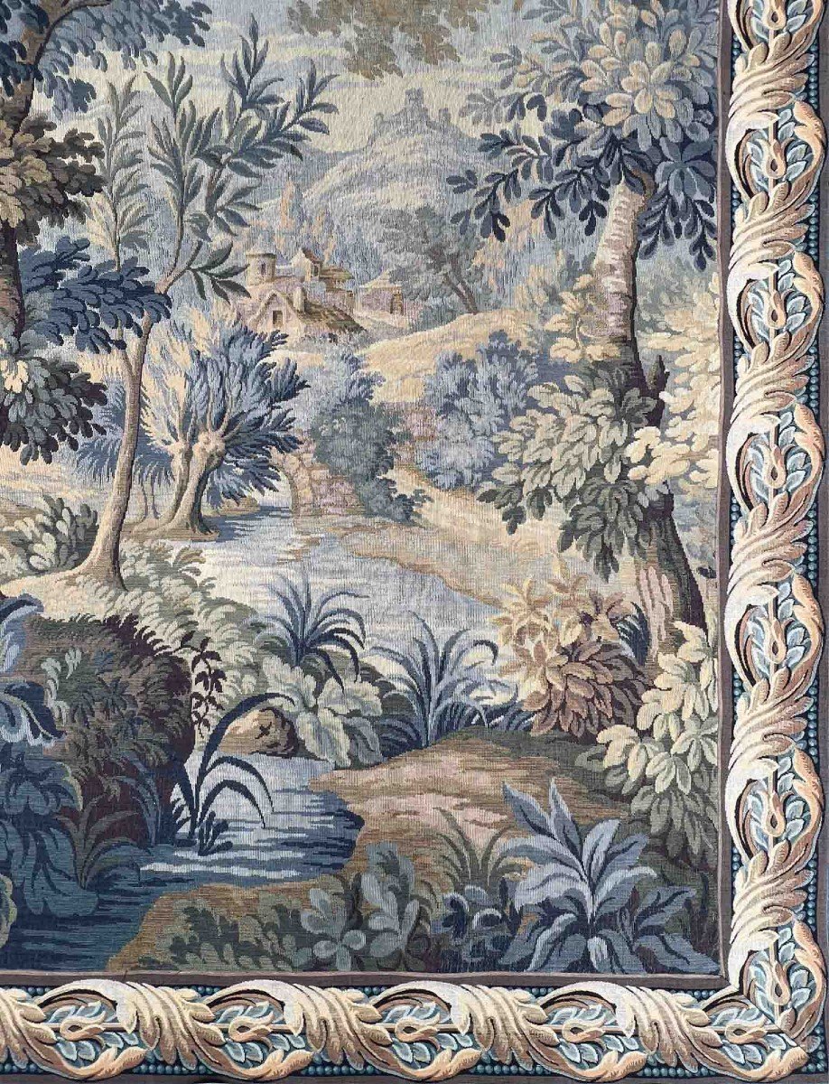 Tapisserie Verdure Manufacture Jacquard à Aubusson, Dans Le Gout 18e - 210x170 - N 1452-photo-2