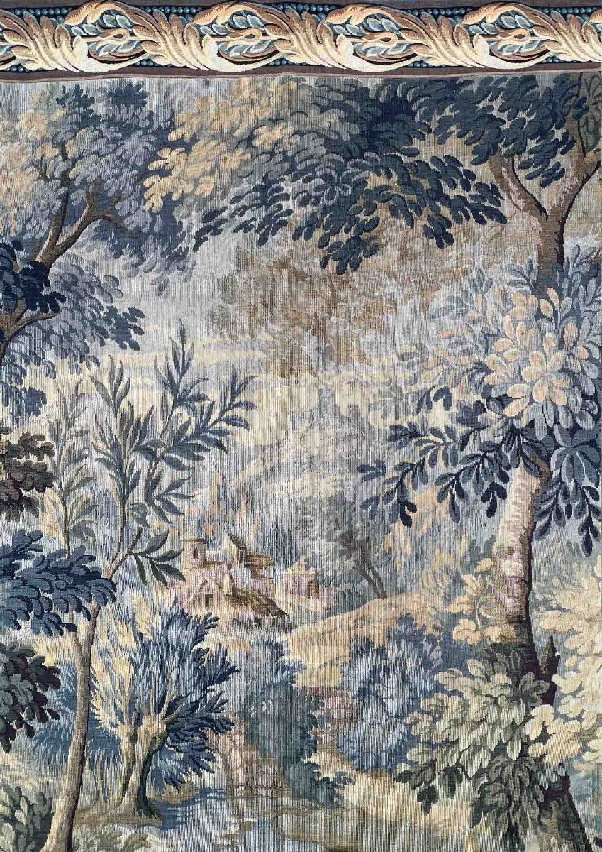 Tapisserie Verdure Manufacture Jacquard à Aubusson, Dans Le Gout 18e - 210x170 - N 1452-photo-5