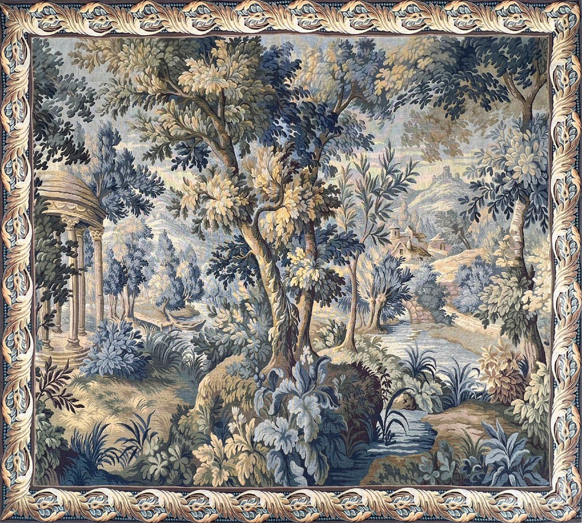 Tapisserie Verdure Manufacture Jacquard à Aubusson, Dans Le Gout 18e - 210x170 - N 1452