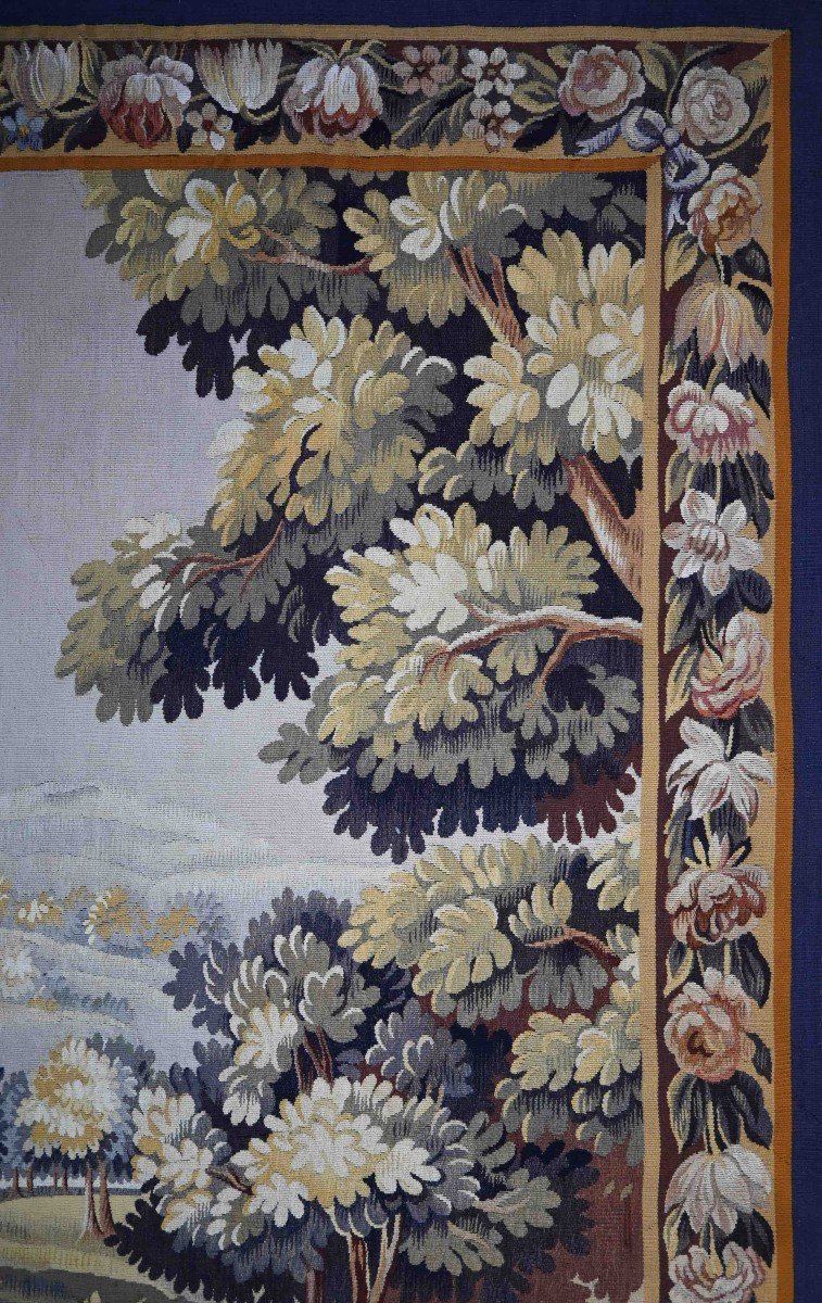 Grennery Tapestry By Aubusson Manifactury 19th Century - L1m84xh2m20 - No. 1465-photo-2