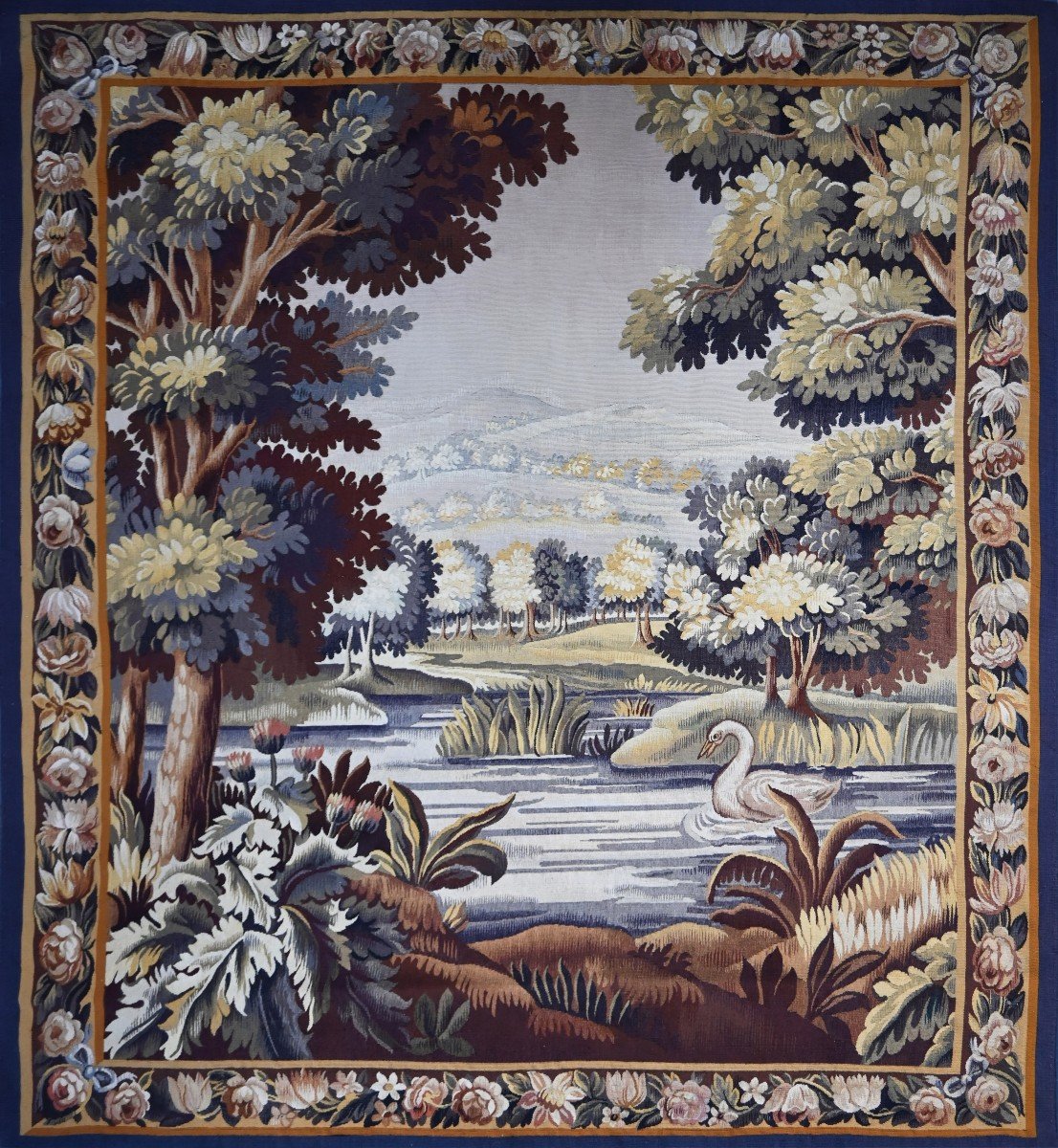 Grennery Tapestry By Aubusson Manifactury 19th Century - L1m84xh2m20 - No. 1465