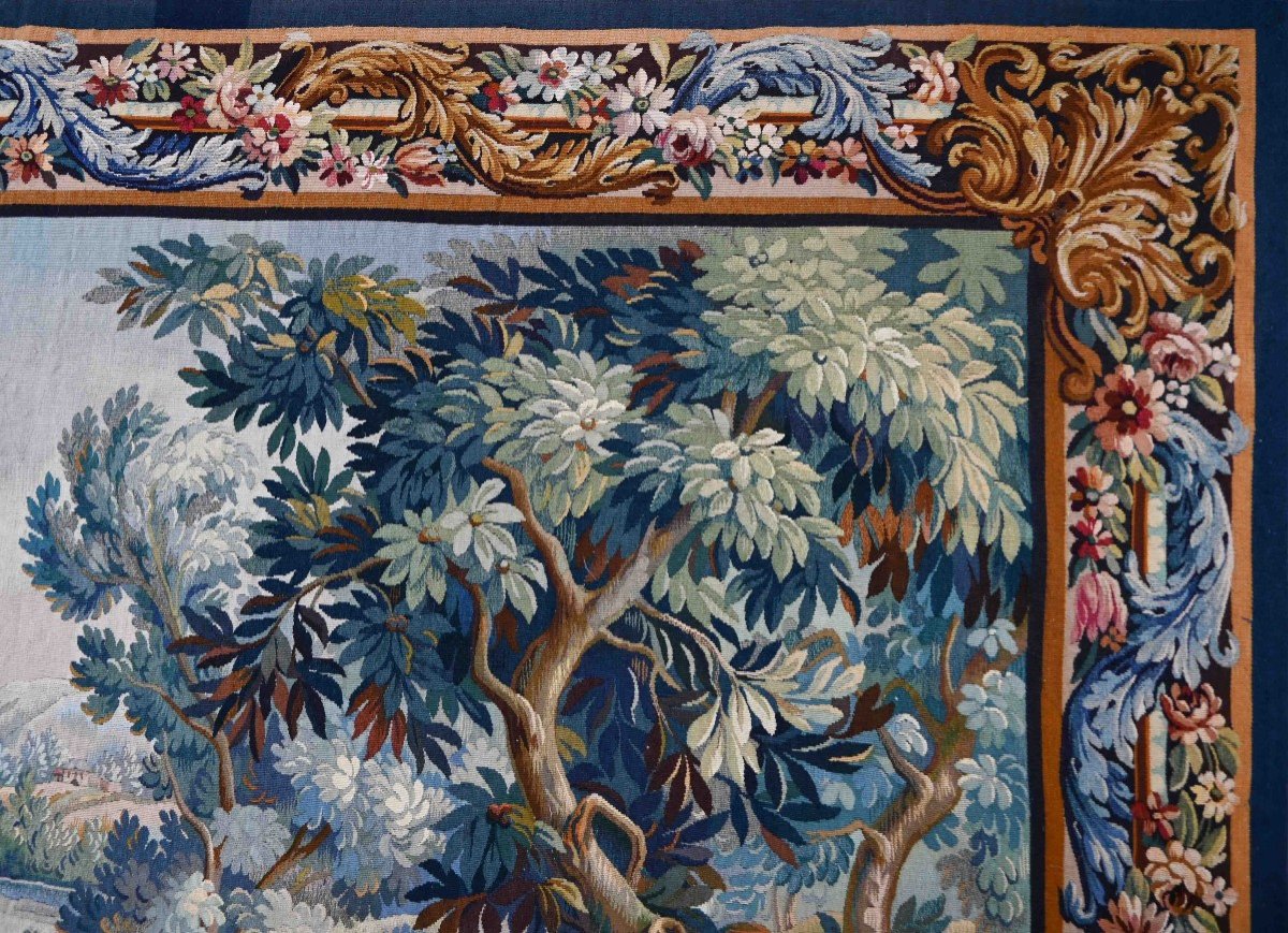 Tapisserie Verdure Sign&eacute; De La Manufacture Aubusson Vers 1860 - 278lx200h - N&deg; 1474-photo-2