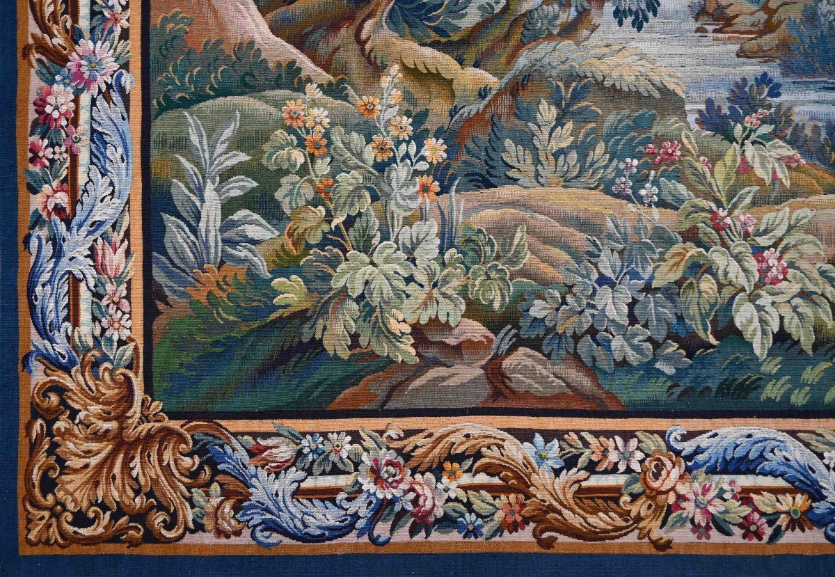 Tapisserie Verdure Sign&eacute; De La Manufacture Aubusson Vers 1860 - 278lx200h - N&deg; 1474-photo-1