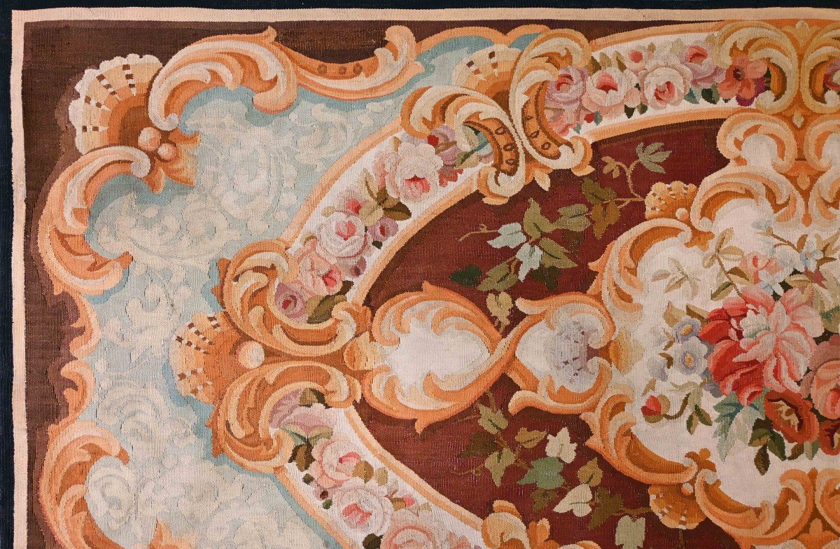 Tapis De La Manufacture Aubusson XIX ème Siècle, Style Napoléon III - 2m20x1m00 - N° 1485-photo-2