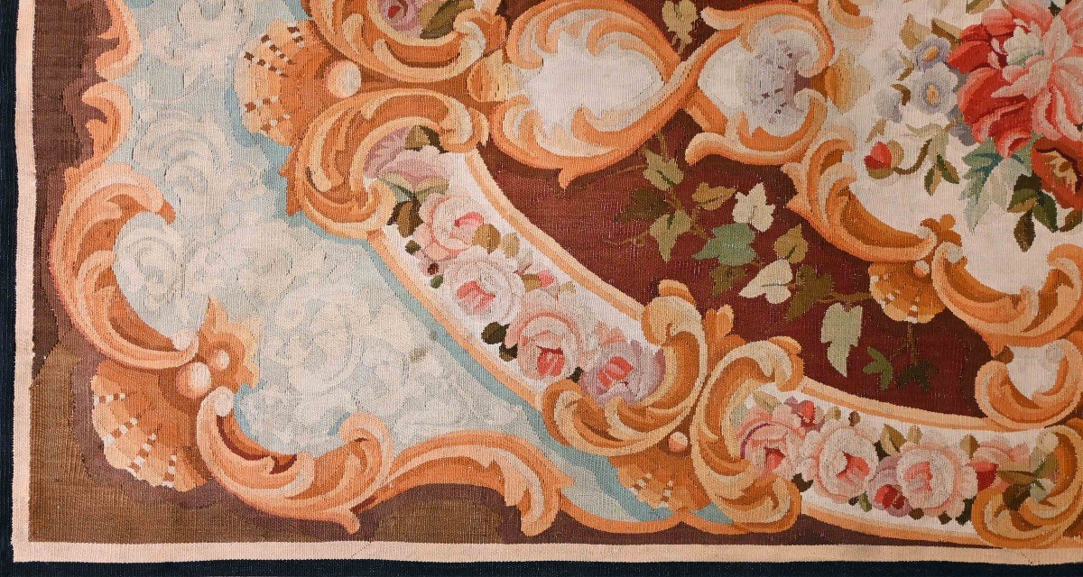 Tapis De La Manufacture Aubusson XIX ème Siècle, Style Napoléon III - 2m20x1m00 - N° 1485-photo-3