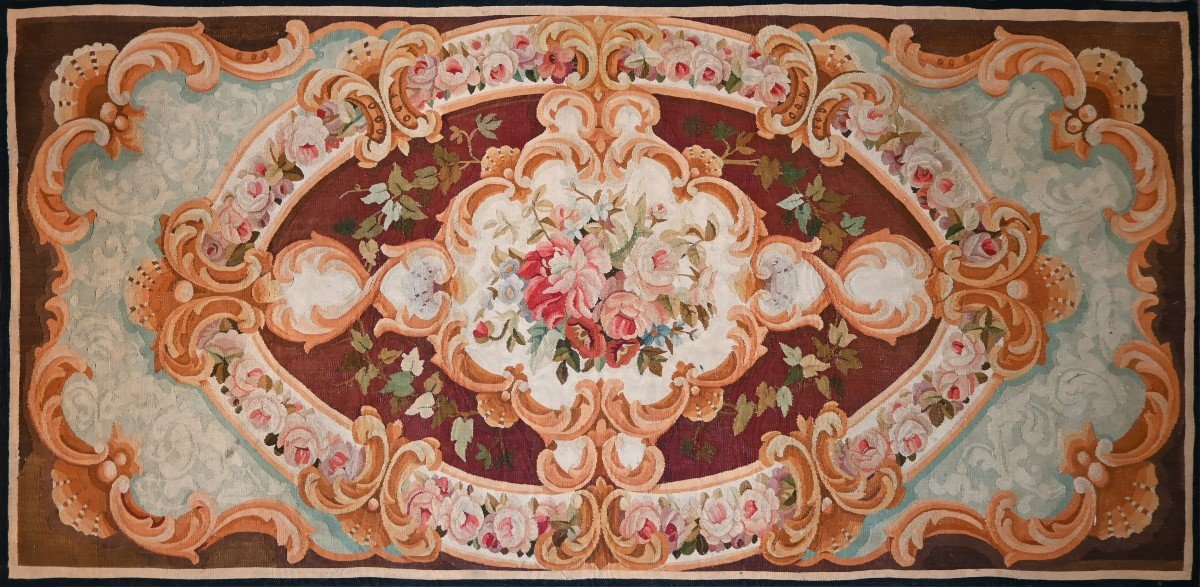 Tapis De La Manufacture Aubusson XIX ème Siècle, Style Napoléon III - 2m20x1m00 - N° 1485