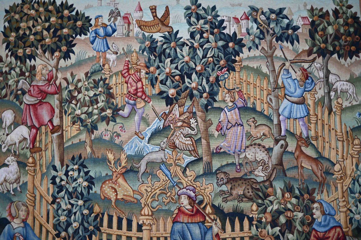 The Enchanted Park, Tapestry Manufacture De Robert Fours Aubusson - 175lx187h - No. 1482-photo-4