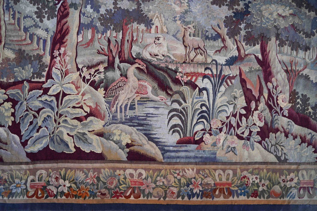 Verdure 19th Century, Tapestry From The Aubusson Factory -230lx183h - No. 1476-photo-4