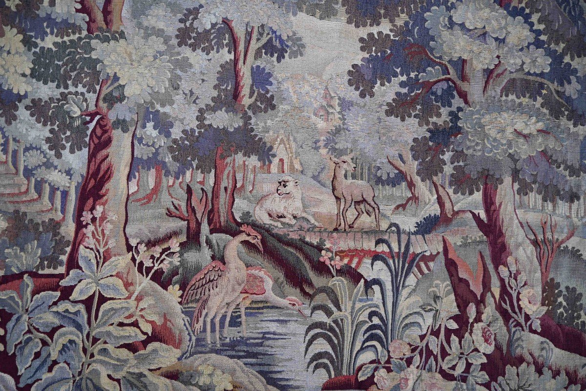 Verdure 19th Century, Tapestry From The Aubusson Factory -230lx183h - No. 1476-photo-1