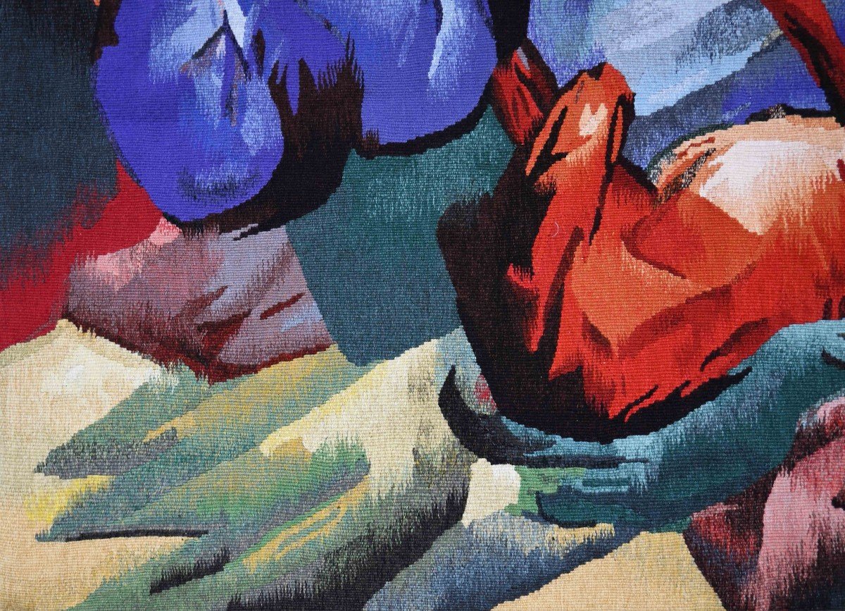 Red And Blue Horse, Franz Marc - Aubusson Tapestry, Roubert Four -152lxh112 - No. 1486-photo-4