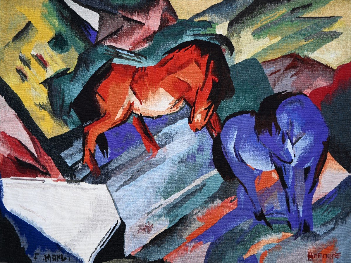 Red And Blue Horse, Franz Marc - Aubusson Tapestry, Roubert Four -152lxh112 - No. 1486