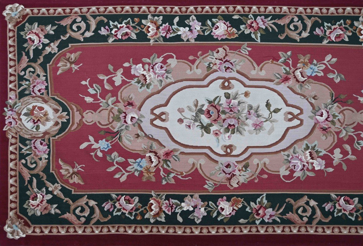 Galerie d'Aubusson Hallway Rug, Napoleon III Style, Circa 1950 - 392x92 - No. 1497-photo-3