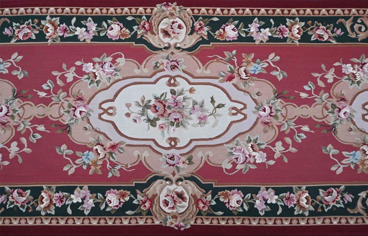 Galerie d'Aubusson Hallway Rug, Napoleon III Style, Circa 1950 - 392x92 - No. 1497-photo-4