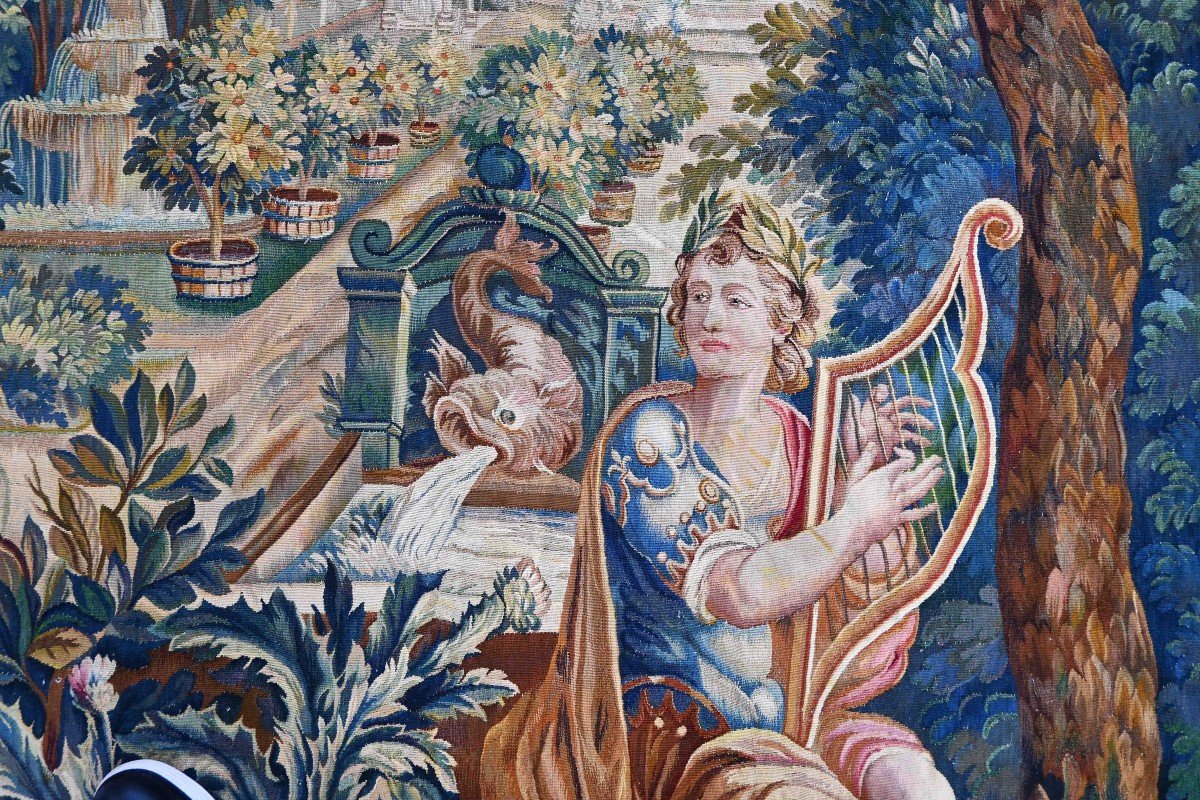 King David Playing The Harp - Brussels Tapestry Late 18th Century - 175x280 - No. 1480-photo-2