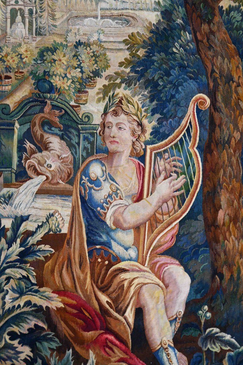 King David Playing The Harp - Brussels Tapestry Late 18th Century - 175x280 - No. 1480-photo-4