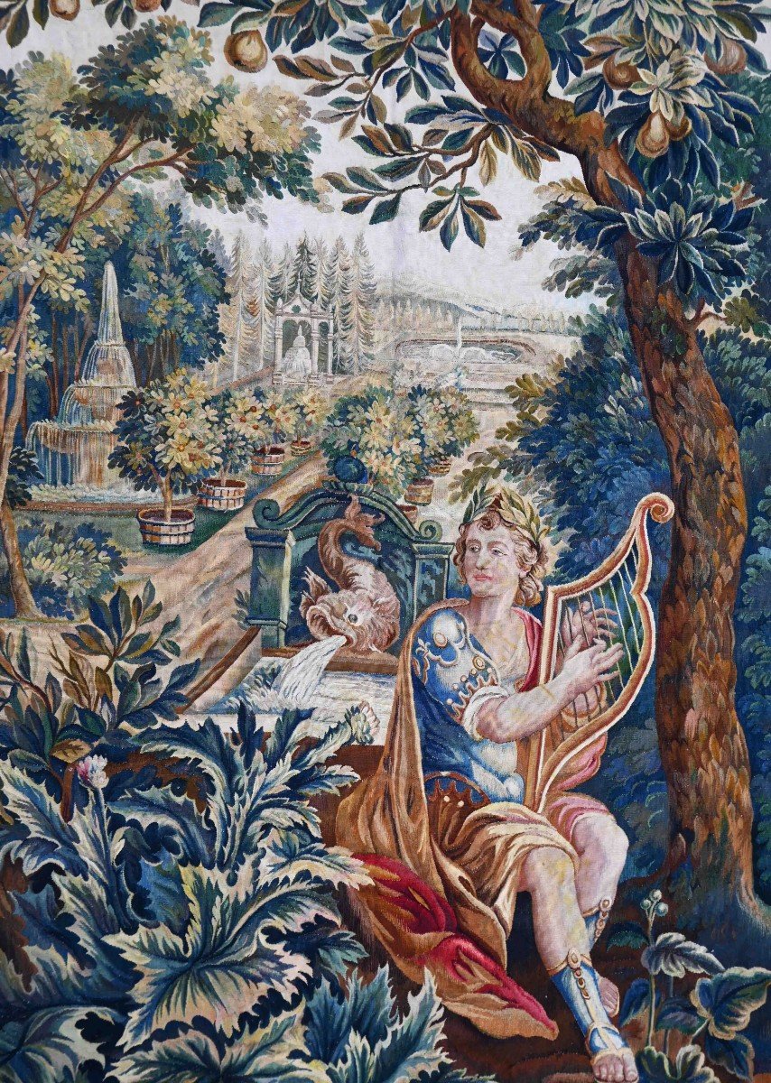 King David Playing The Harp - Brussels Tapestry Late 18th Century - 175x280 - No. 1480-photo-2