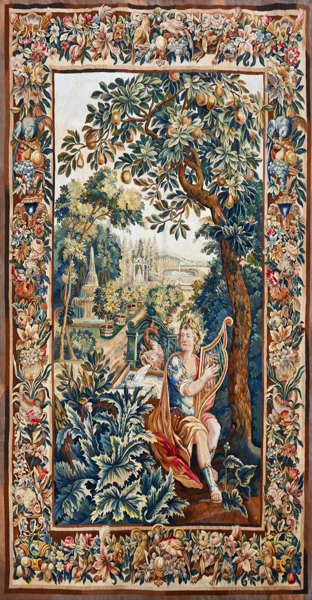 King David Playing The Harp - Brussels Tapestry Late 18th Century - 175x280 - No. 1480