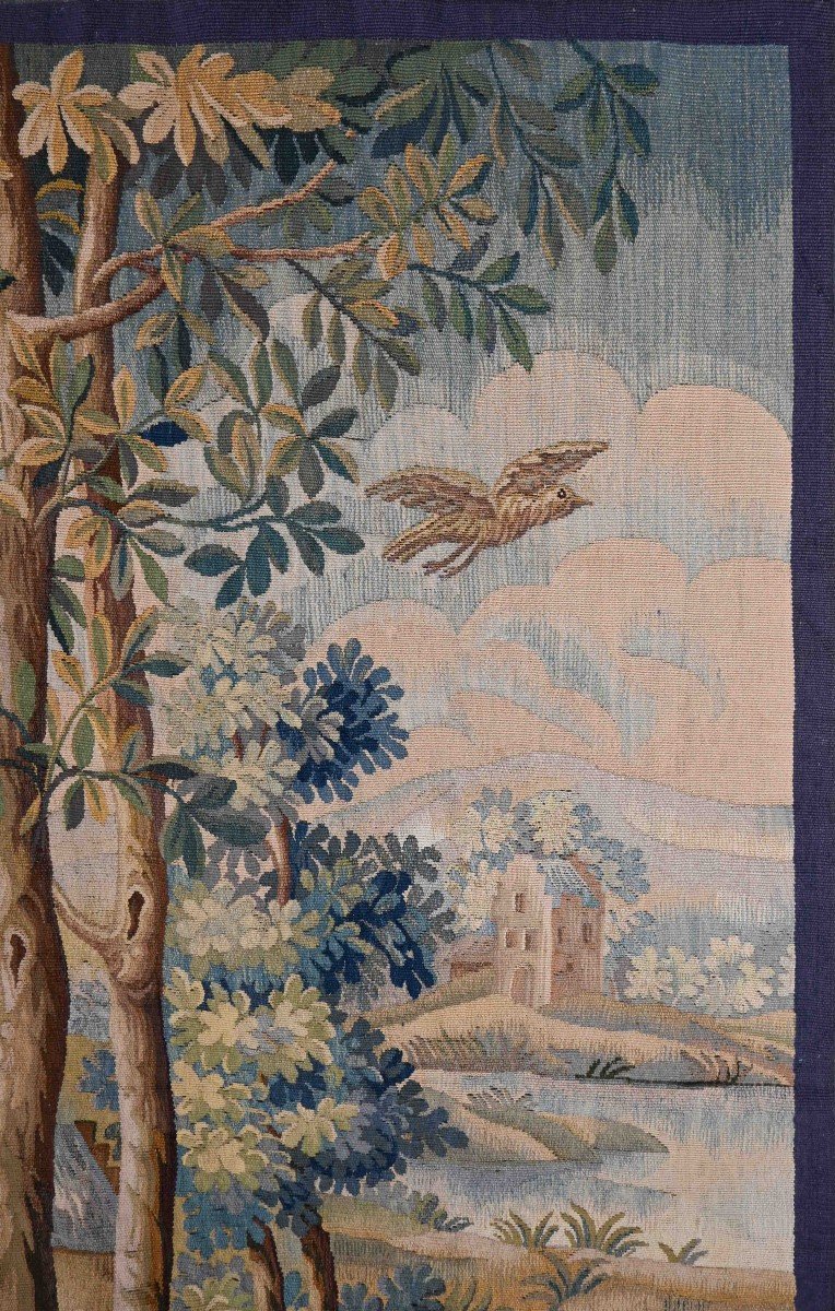 Tapestry Signed By The Aubusson Manufactory, 19th Century - 80lx153h - No. 1512-photo-3