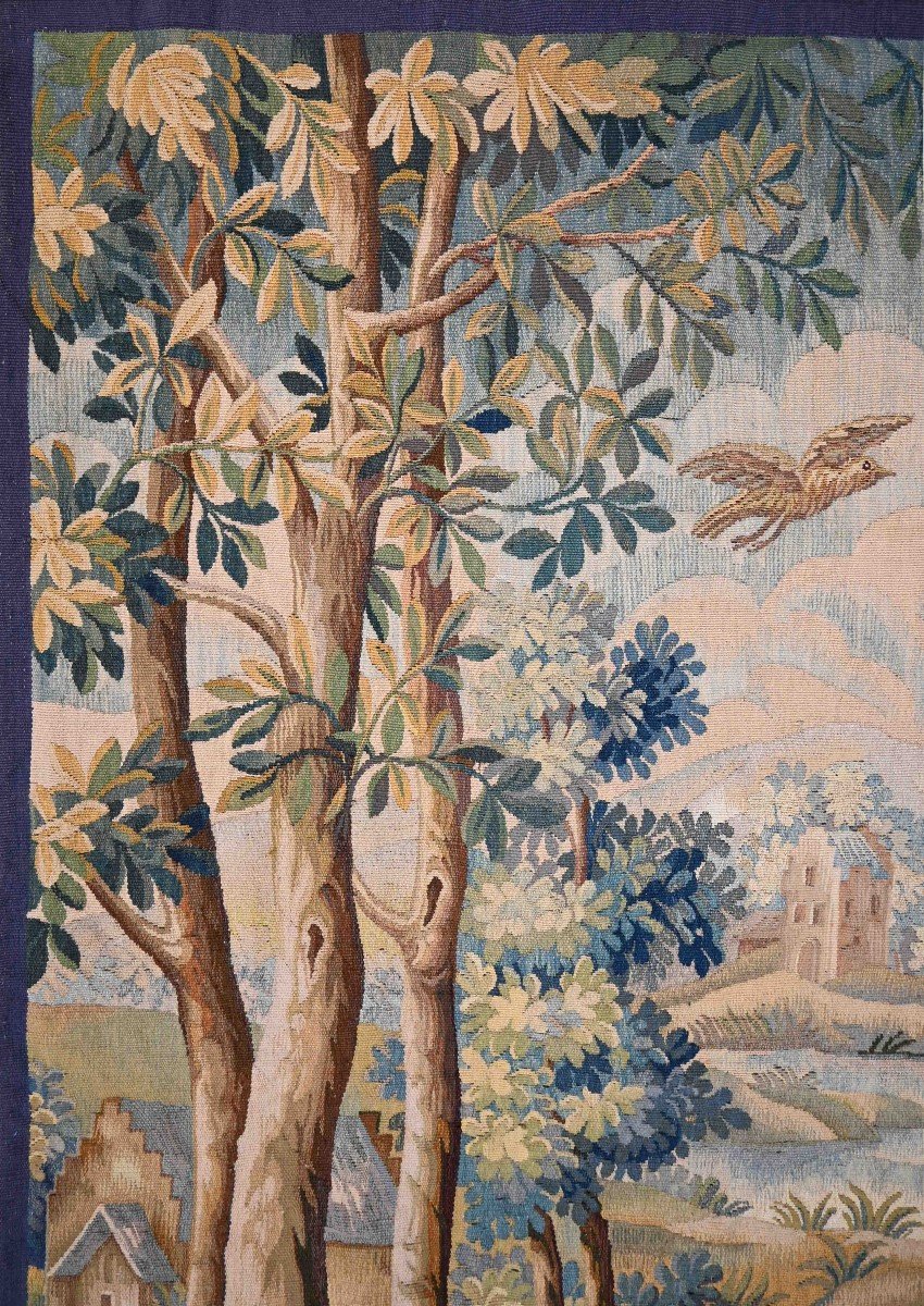 Tapestry Signed By The Aubusson Manufactory, 19th Century - 80lx153h - No. 1512-photo-2