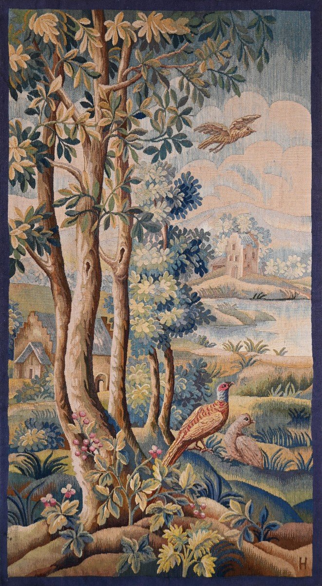 Tapestry Signed By The Aubusson Manufactory, 19th Century - 80lx153h - No. 1512