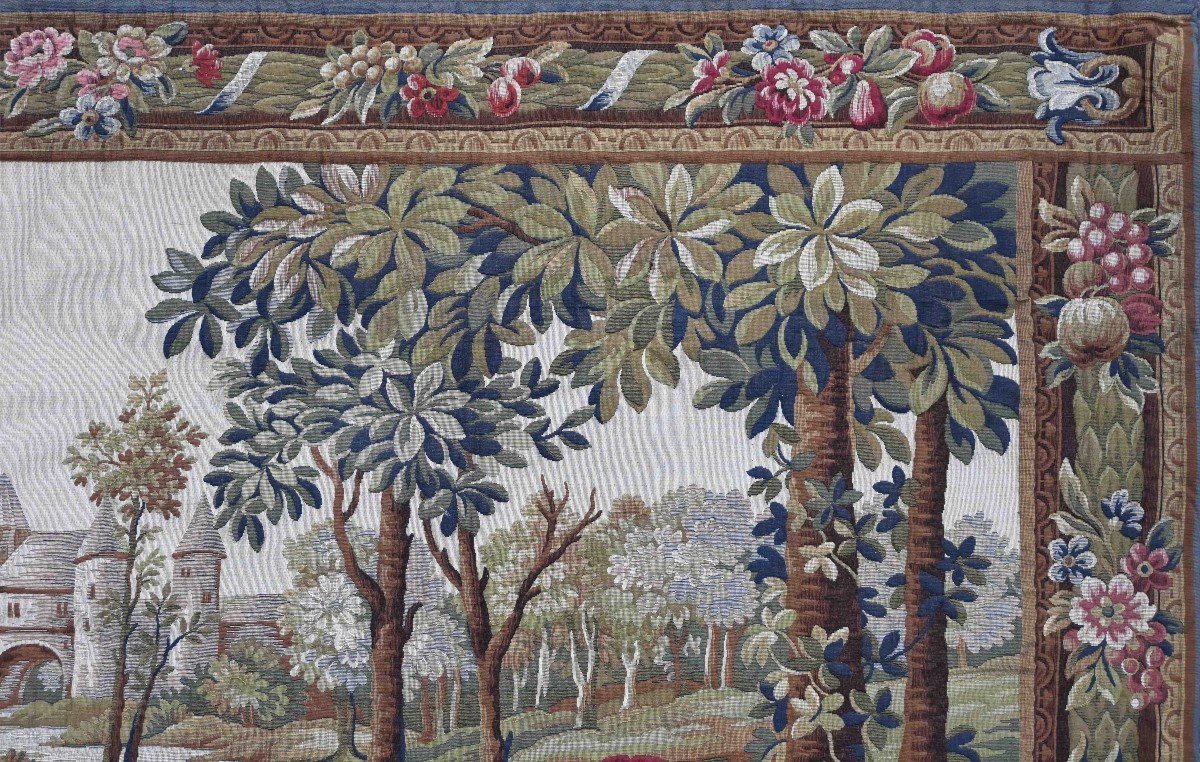 Hunting Scene - Genuine Jacquard Tapestry, Circa 1940 - 196lx134h - N° 1509-photo-1