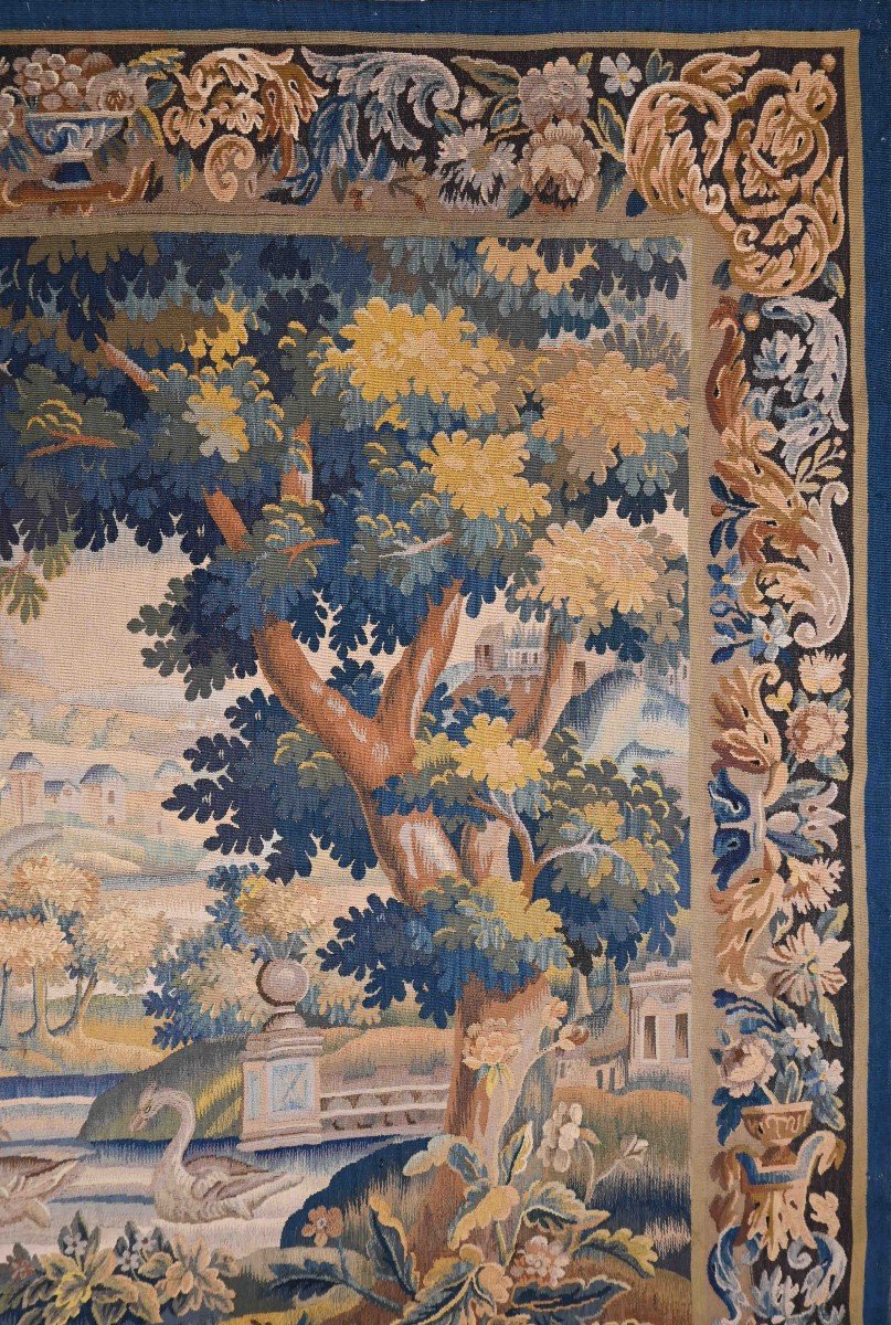 Tapisserie Verdure De La Manufacture Aubusson Fin XVIIIe Siècle - H2m30xl2m23 - N° 1515-photo-2