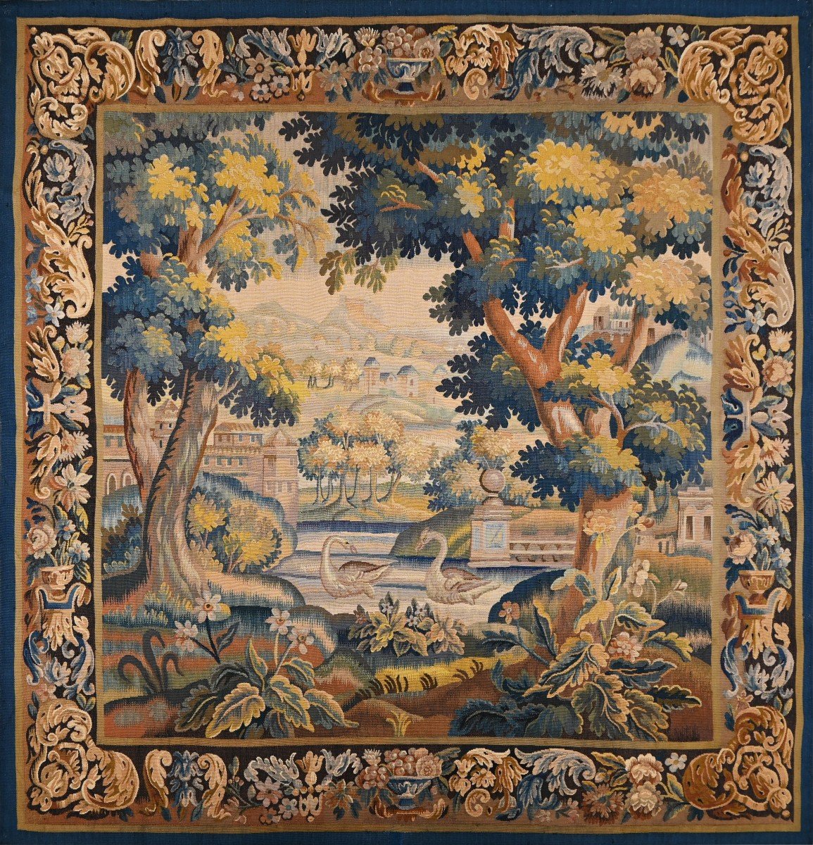 Tapisserie Verdure De La Manufacture Aubusson Fin XVIIIe Siècle - H2m30xl2m23 - N° 1515