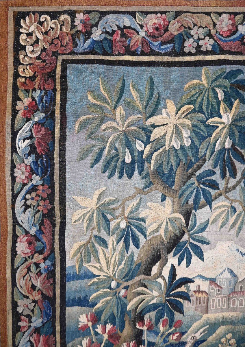 French Aubusson Greenery Tapestry From 18th Century - No. 1508-photo-2