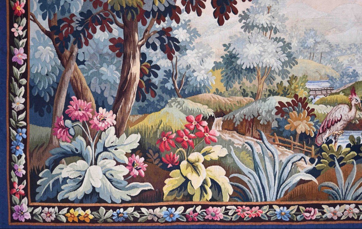 Verdure Le Chemin, Tapestry From The Aubusson Factory - Signed, Bolduc - 190lx110h - No. 1514 -photo-2